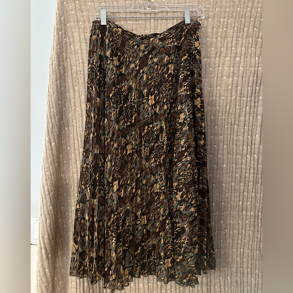 Garnet Hill Skirt with Animal Print Accent
